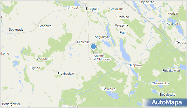 mapa Kolonia V Chłopowo, Kolonia V Chłopowo na mapie Targeo